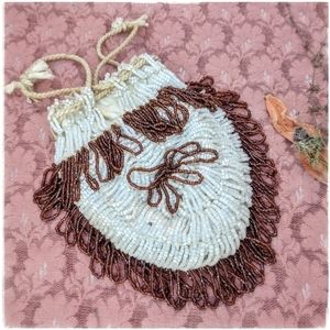 * SOLD* 19th c. Antique Beaded Drawstring Reticule